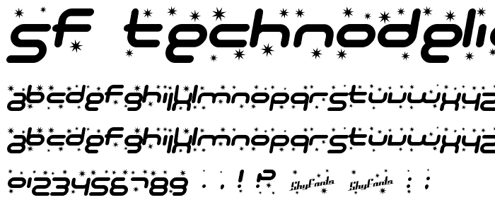SF Technodelight Bold Italic font